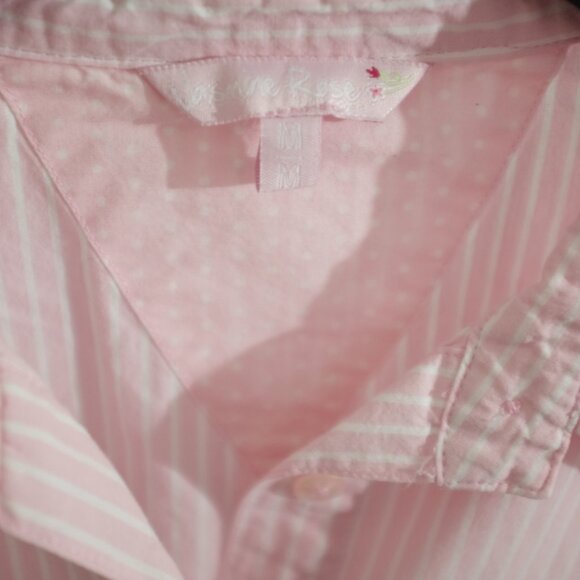 COPY - Jasmine rose pink white stripe JR embroidery blouse 100% cotton size M - Picture 7 of 10